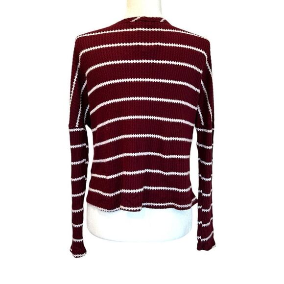 ALTAR’D STATE Burg Stripe Long Sleeve Top Size Medium - Picture 2 of 7